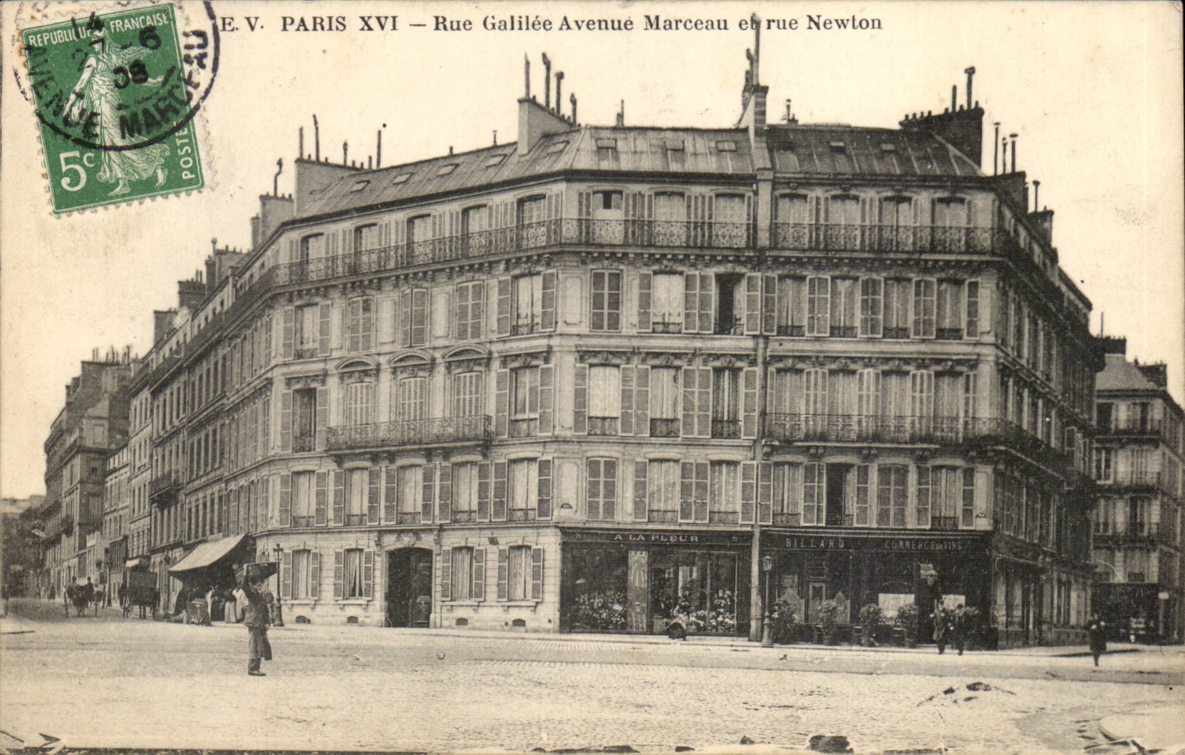 Paris CPA Rue Galilee Avenue Marceau et rue Newton