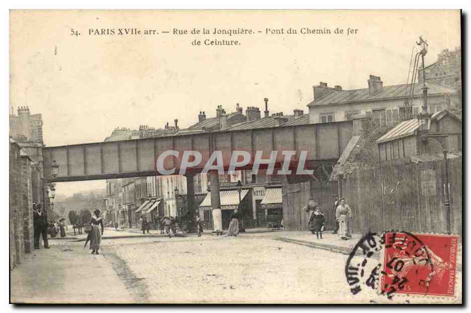 Paris XVIIe arr. — Rue de la Jonquière — Pont du Chemin de fer