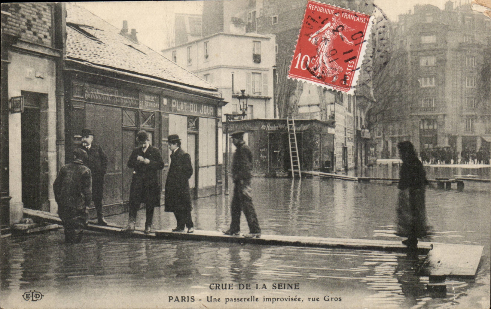 Inundación del río Sena — calle Gros — editor ELD