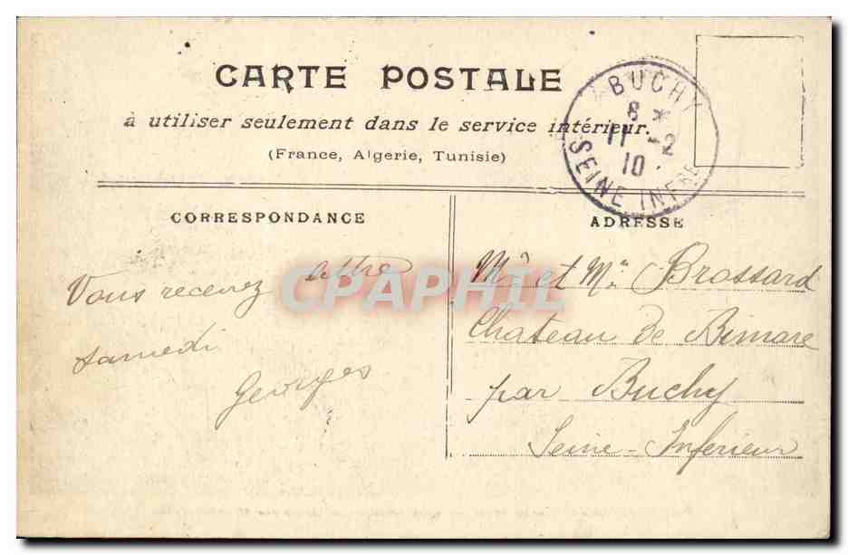 Paris CPA Crue de la Seine Inondations 1910 Rue lecourbe (jardins maraichers) — Rückseite