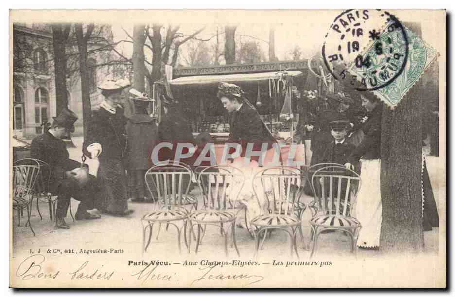 Paris Vécu — En los Campos Elíseos — Los primeros pasos — L. J. & Cie, edit., Angoulême-Paris