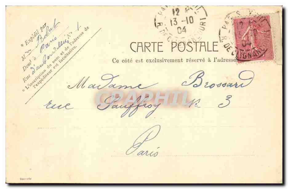 Versailles CPA Le chateau — Verso