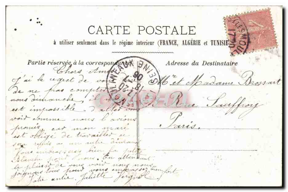 Paris CPA St Lazare — Verso