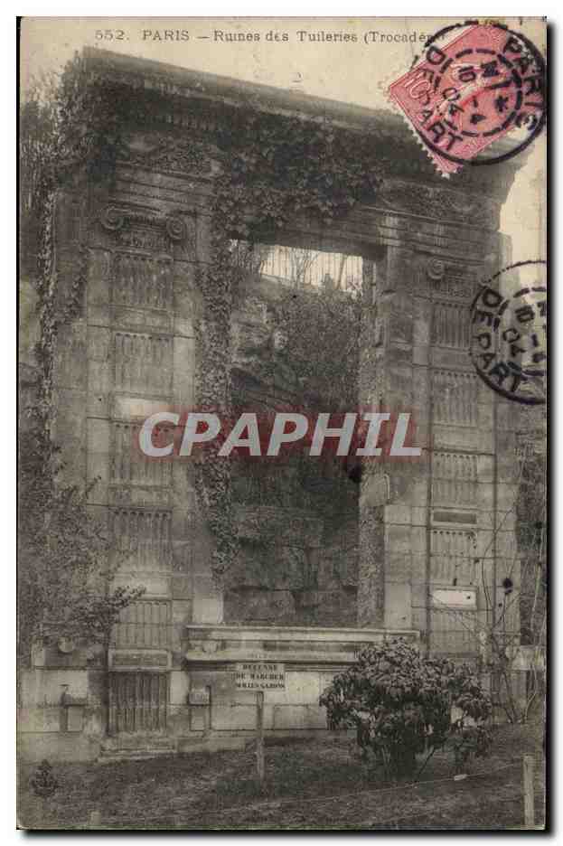 Paris CPA Ruines des Tuileries (Trocadero)