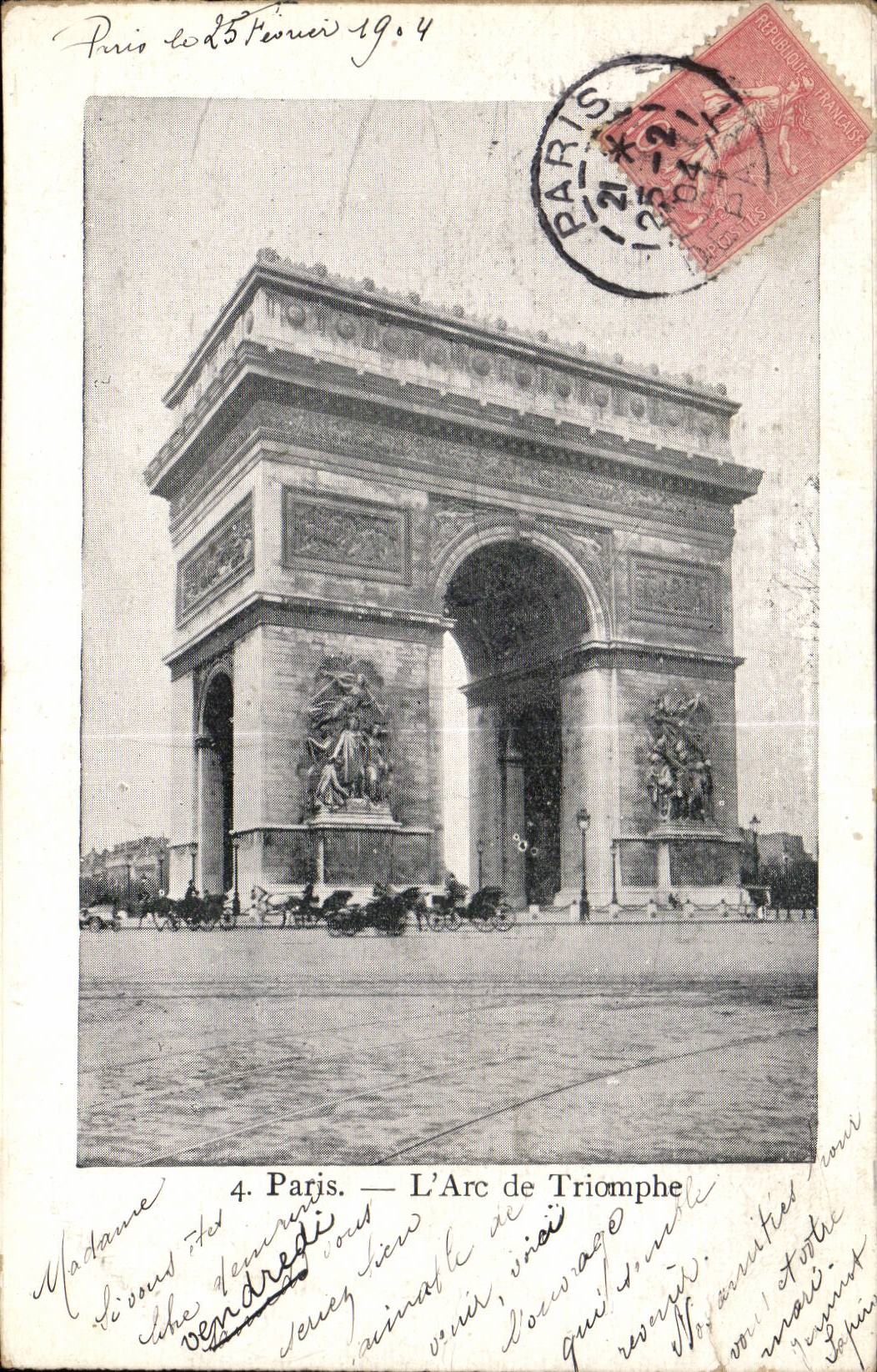 Paris CPA L'arc de triomphe