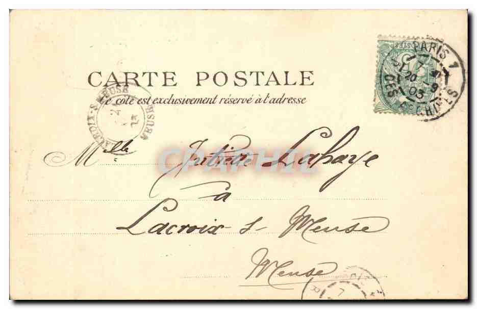 Paris CPA L'arc de triomphe du Carrousel et ancien pilier des grilles des Tuileries — Verso