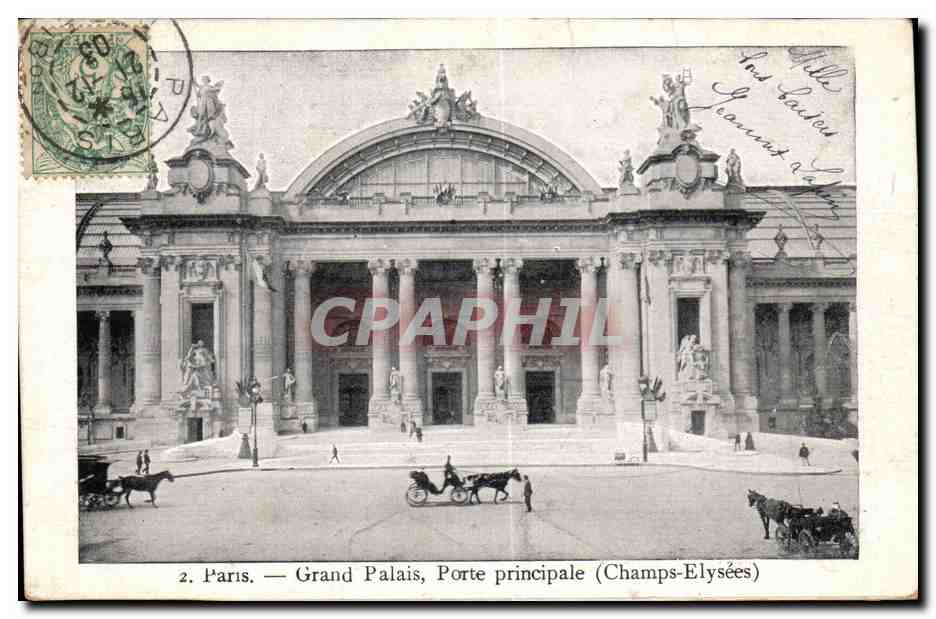 Paris CPA Grand palais porte principale (Champs Elysees)