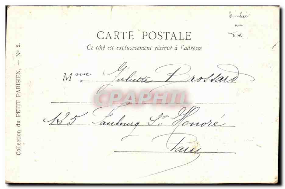 Paris CPA Grand palais porte principale (Champs Elysees) — Rückseite