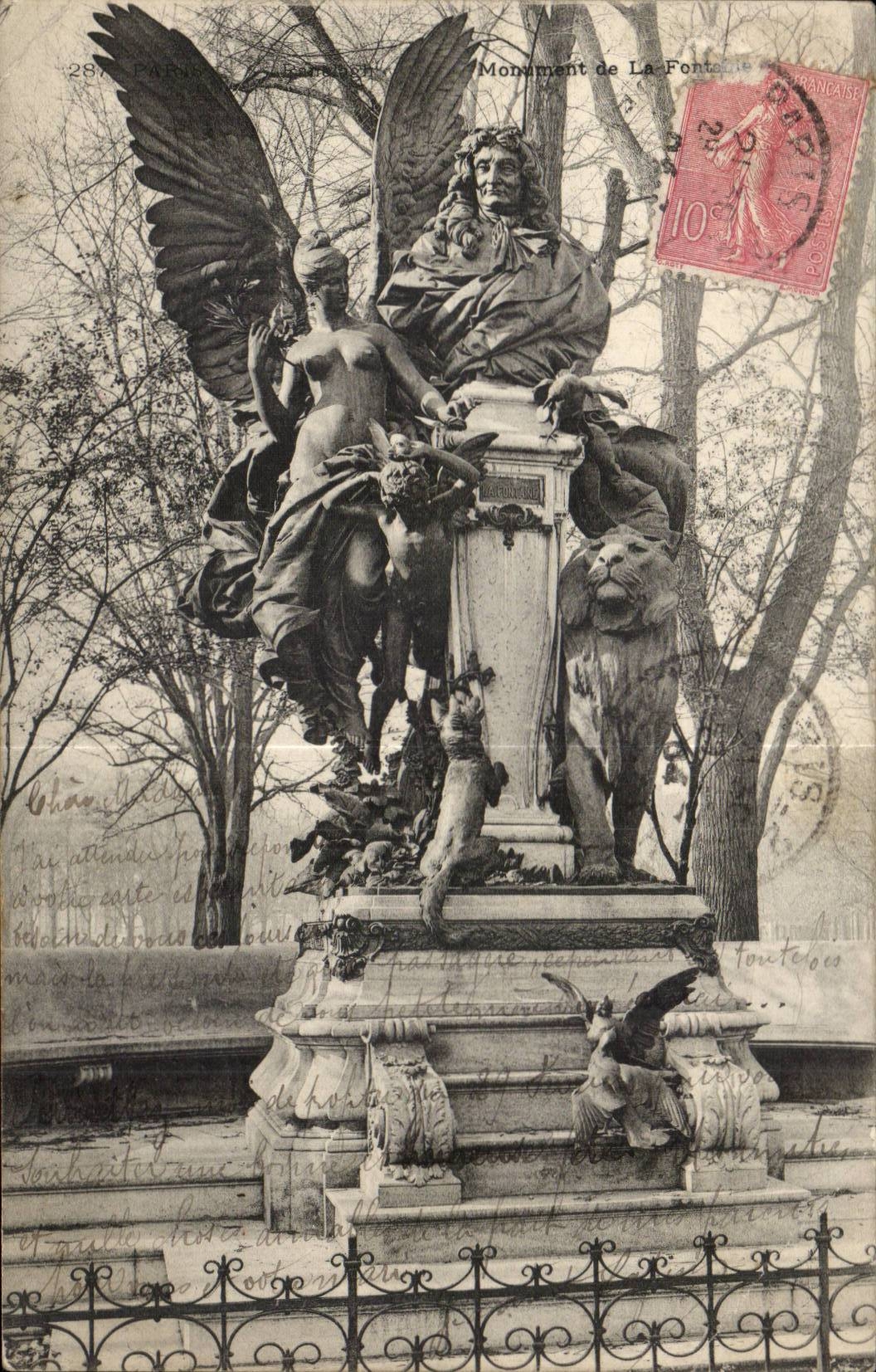 Paris CPA Ranelagh Monument de la fontaine (lion)