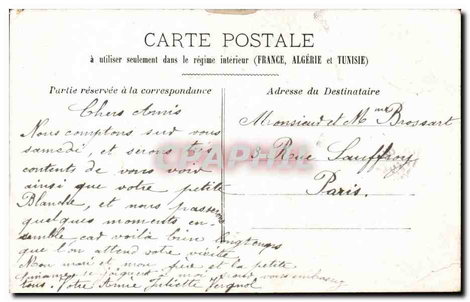 Paris CPA Grand palais — Verso