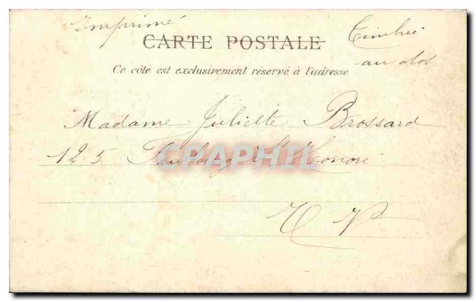 Paris CPA place de la Concorde — Verso