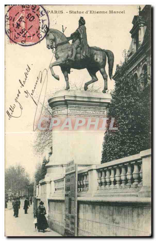 Paris CPA Statue d'Etienne Marcel