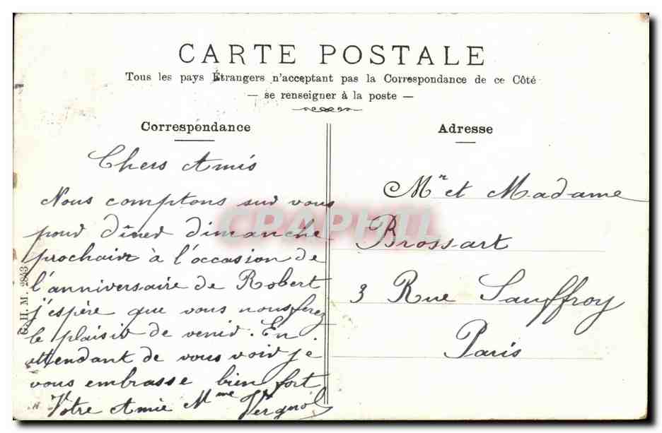 Paris CPA Pont Alexandre III — Verso