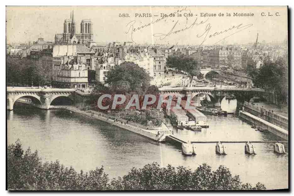 Paris CPA Ile de la Cite Ecluse de la Monnaie