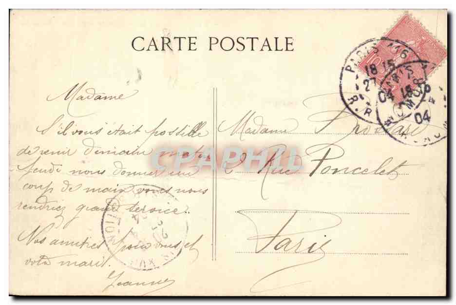 Paris CPA Ile de la Cite Ecluse de la Monnaie — Rückseite