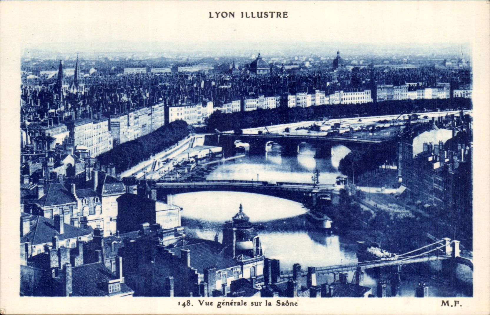 Lyon illustré — Vue générale sur la Saône — M.F. n°148