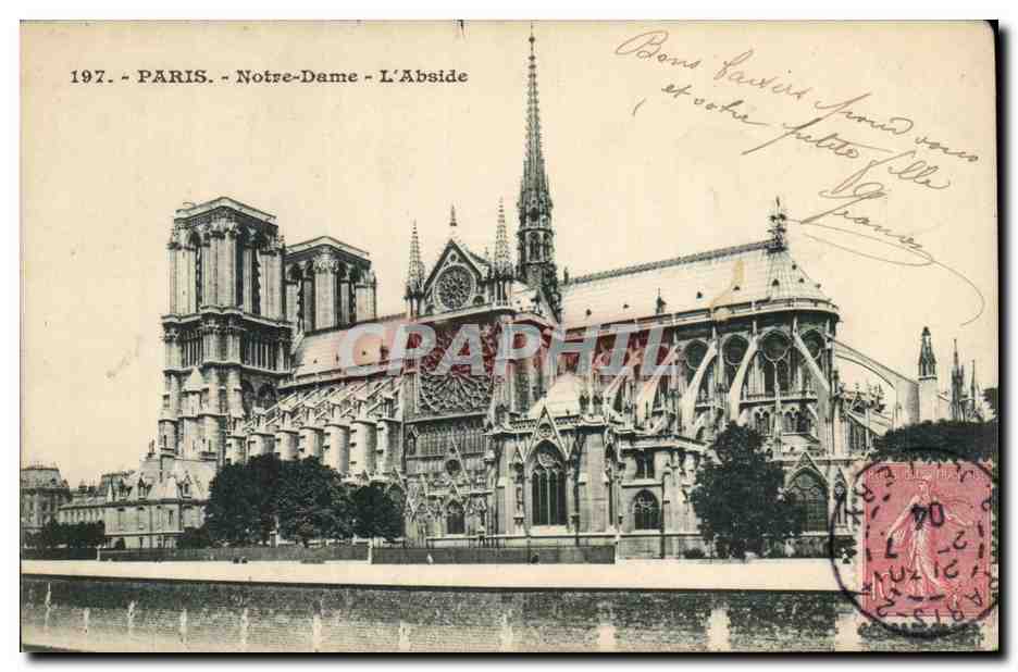 Paris CPA Notre DAme l'abside