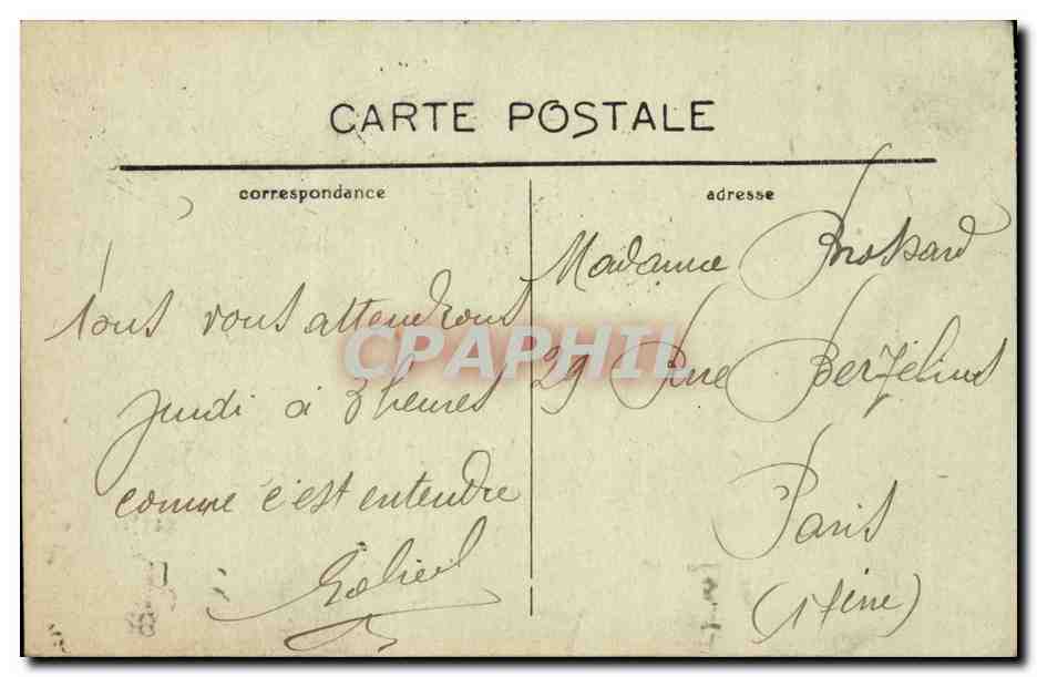Paris CPA La ste chapelle — Verso
