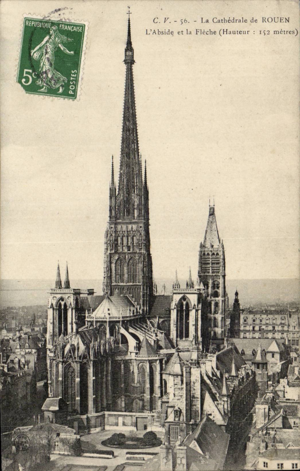 Rouen CPA CAthedrale L'abside et la fleche 