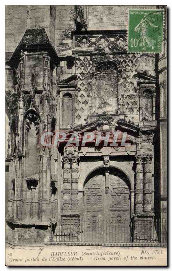 Harfleur CPA Grand portail de l'eglise 