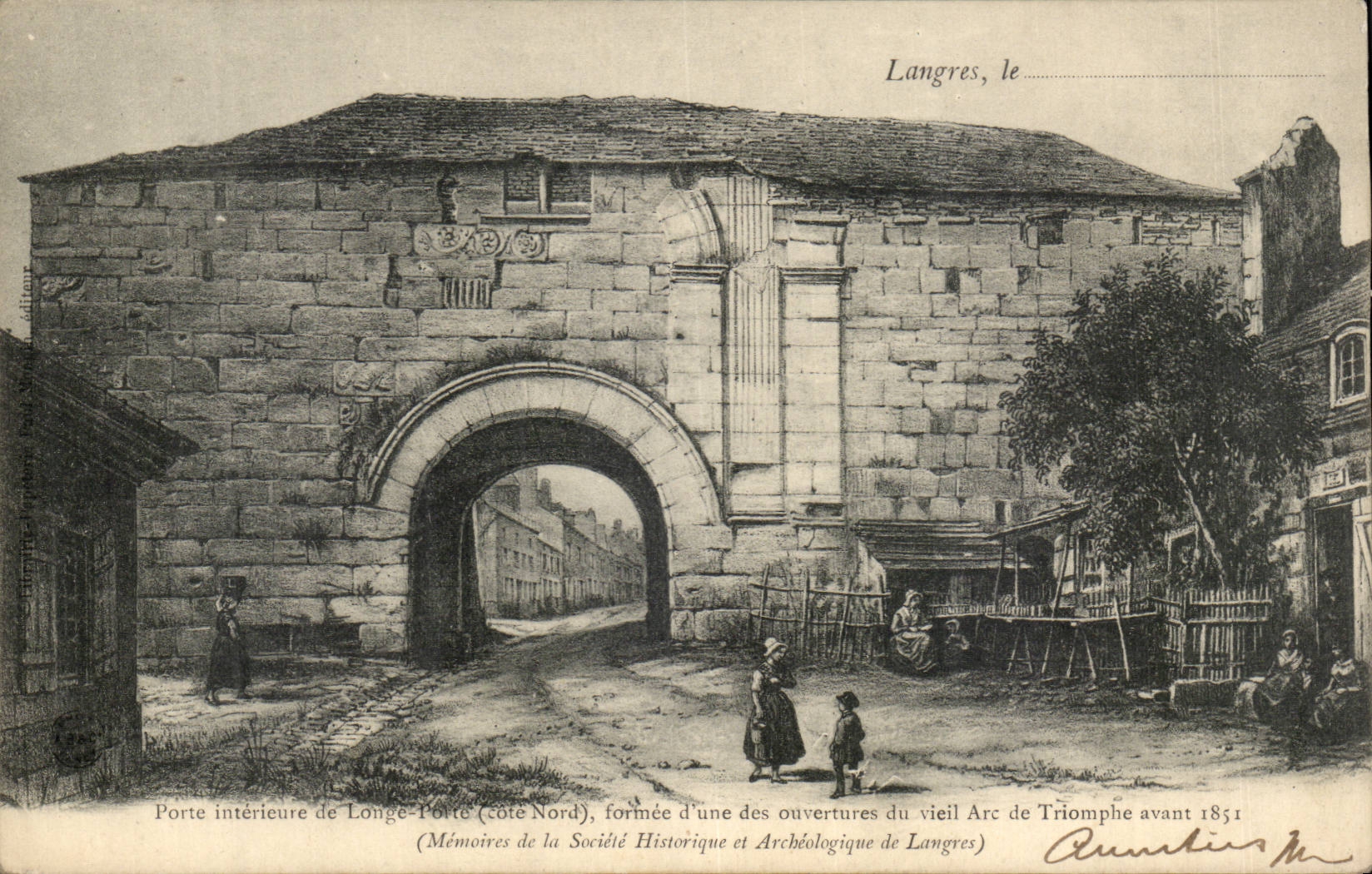 Langres CPA Porte interieure de Longe porte Arc de triomphe 