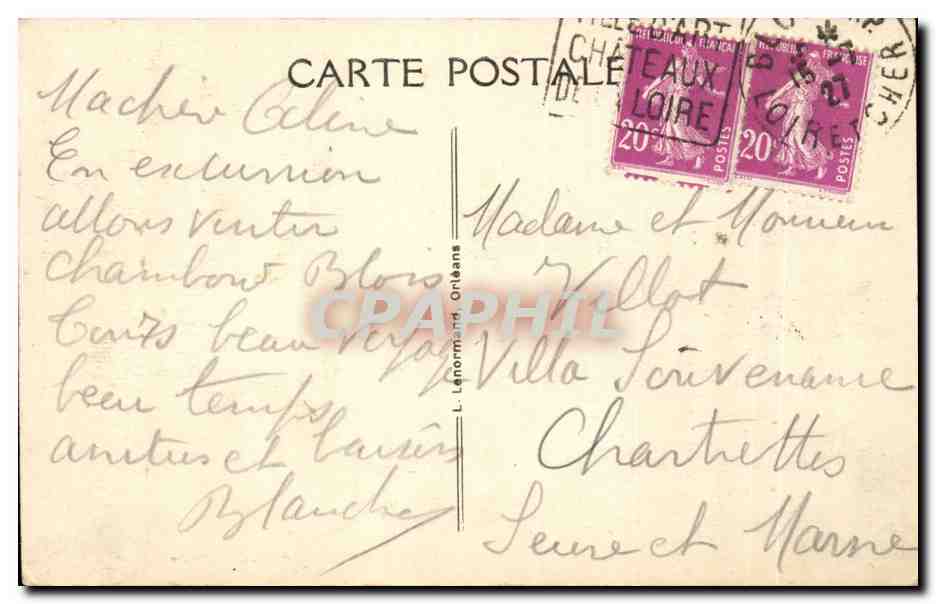 Orleans CPA Portail de la cathedrale  — Verso