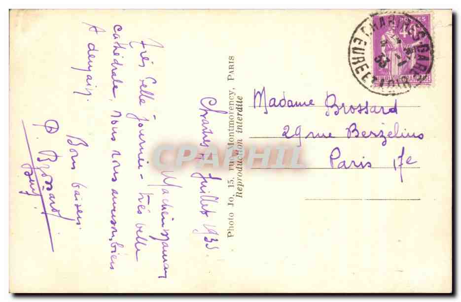 Chartres - La Cathédrale, Le Portail Sud — JO-165 — Verso