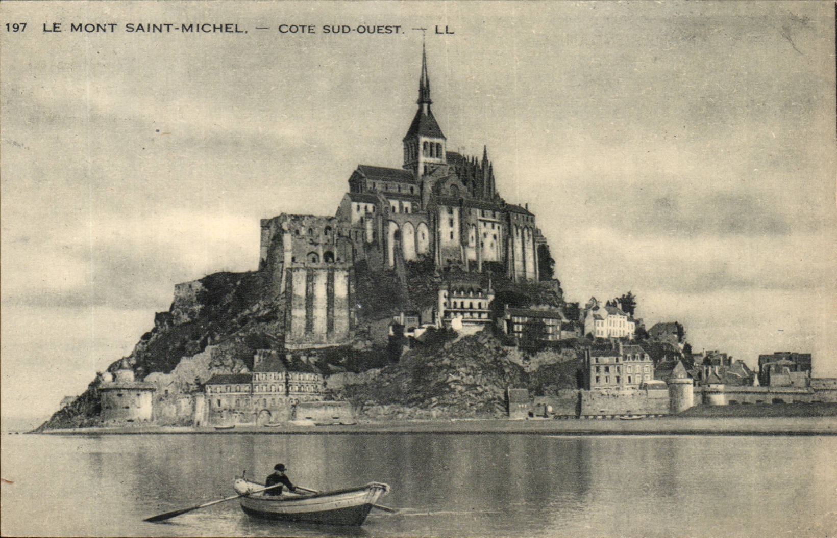 Mont Saint Michel CPA Cote Sud Ouest (barque)