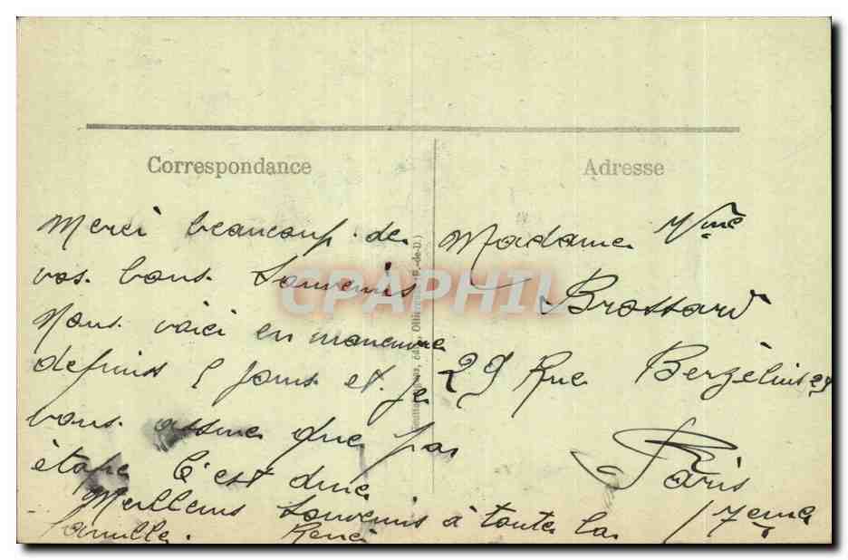 Auvergne CPA Folklore Costume — Verso