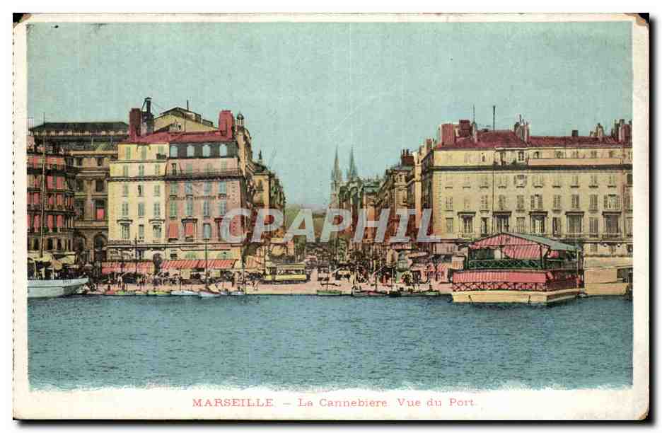 Marseille CPA La Cannebiere Vue du port