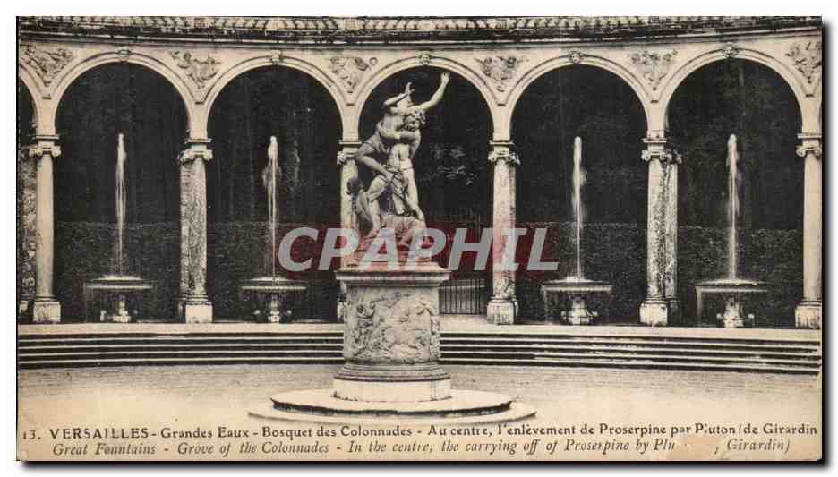 Versailles CPA Grandes eaux Bosquet des colonnades Enlevement de Proserpin par Piuton 