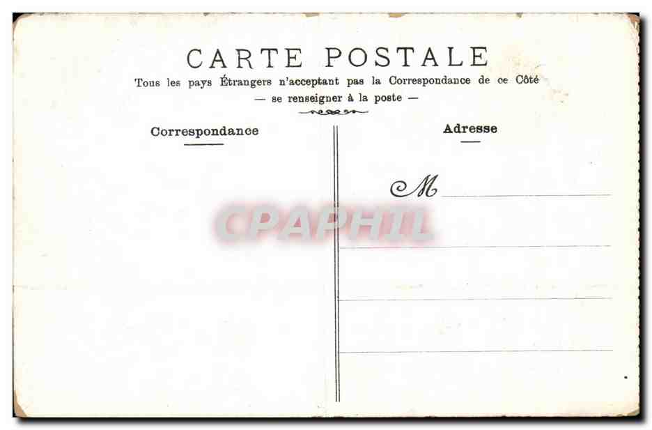 Marseille CPA L'hotel de ville — Rückseite