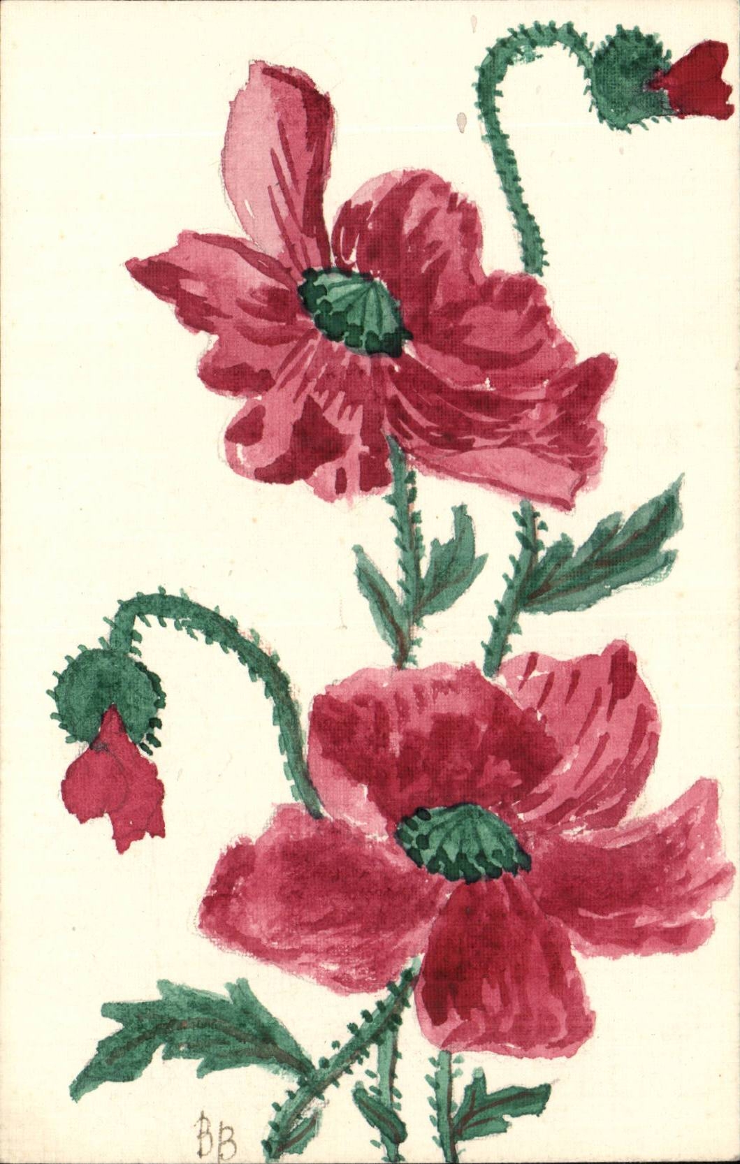 CPA Fantaisie Fleurs (carte toilee)