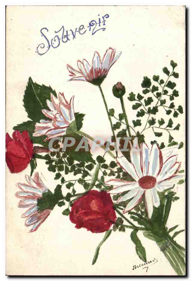 CPA Fantaisie Fleurs (carte toilee)