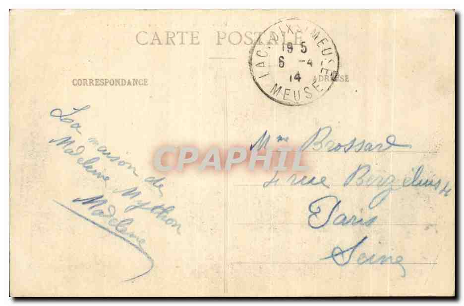 Bar le Duc - Rue Entre deux Ponts et Rousseau - CPA  — Rückseite