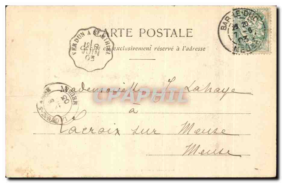 Bar le Duc - Rue Rousseau et Tour l'Horologe - CPA  — Rückseite