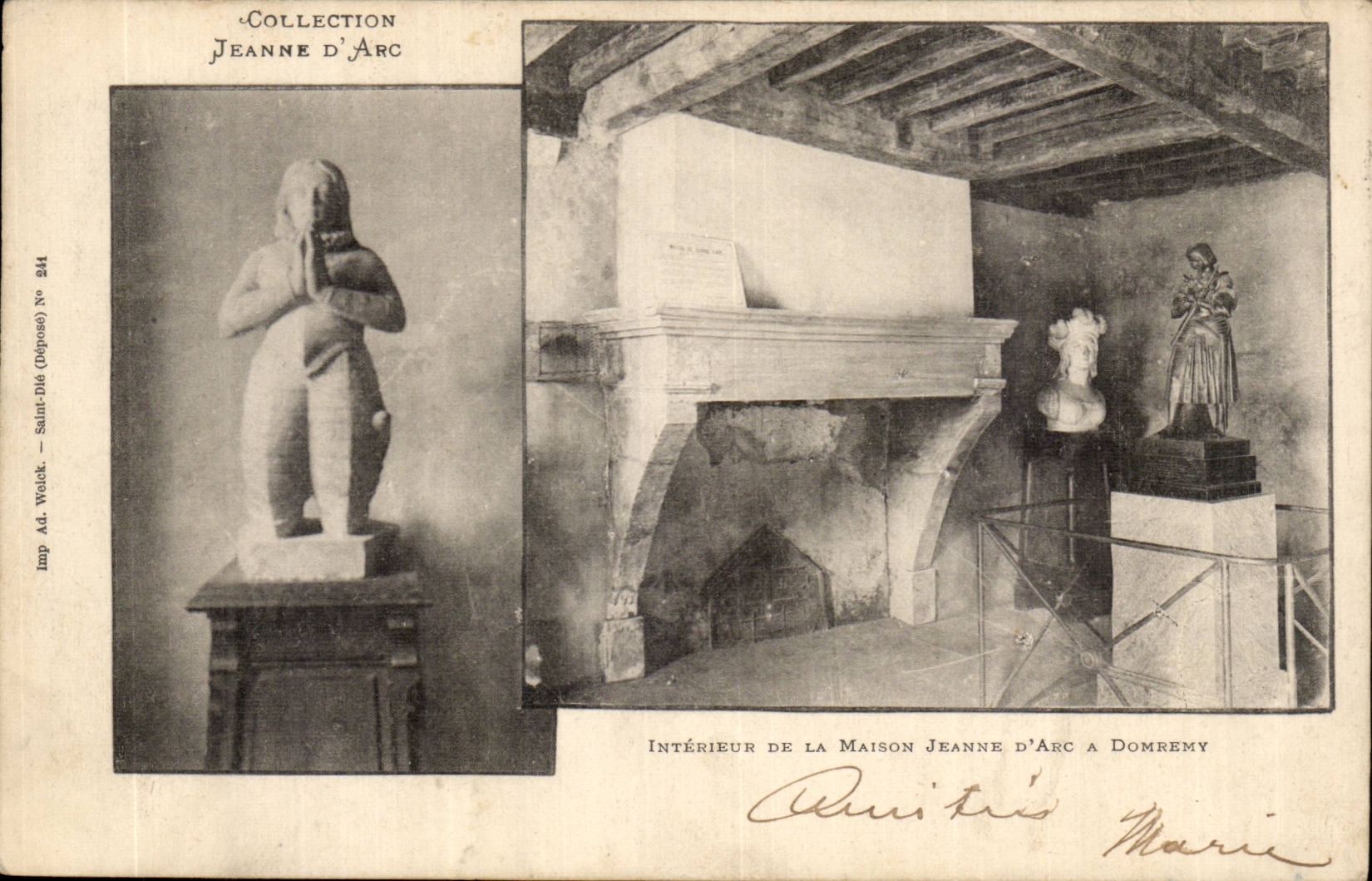 Intérieur de la Maison Jeanne d'Arc à Domrémy — Collection Jeanne d'Arc — Imp. Ad. Welck, Saint-Dié (Dép. Meuse) n° 944