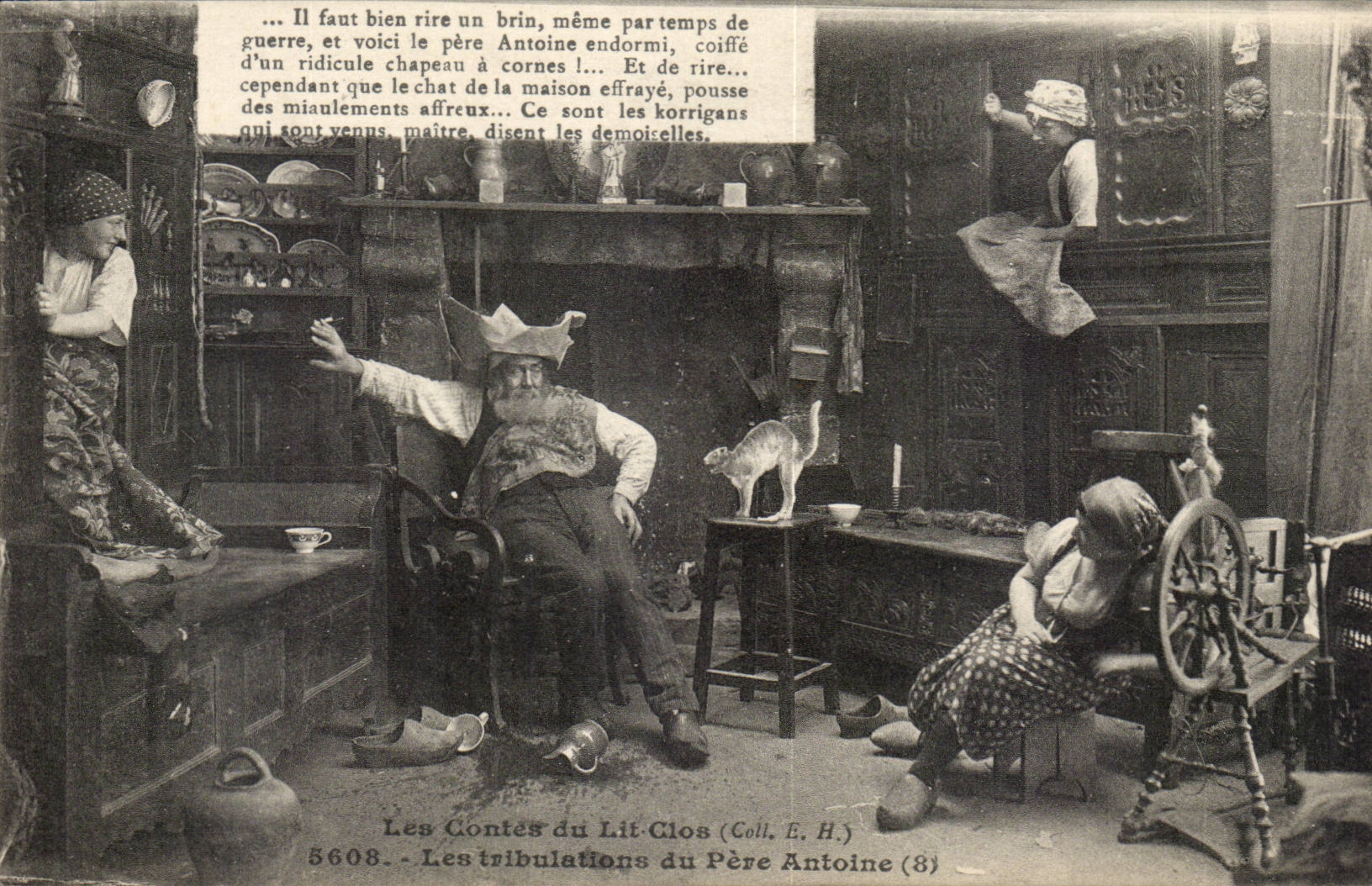 CPA Les contes du lit clos Les tribulations du pere Antoine (folklore)