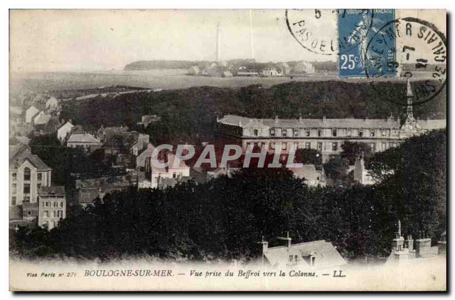 BOULOGNE-SUR-MER — Ansicht vom Glockenturm in Richtung Säule — LL.