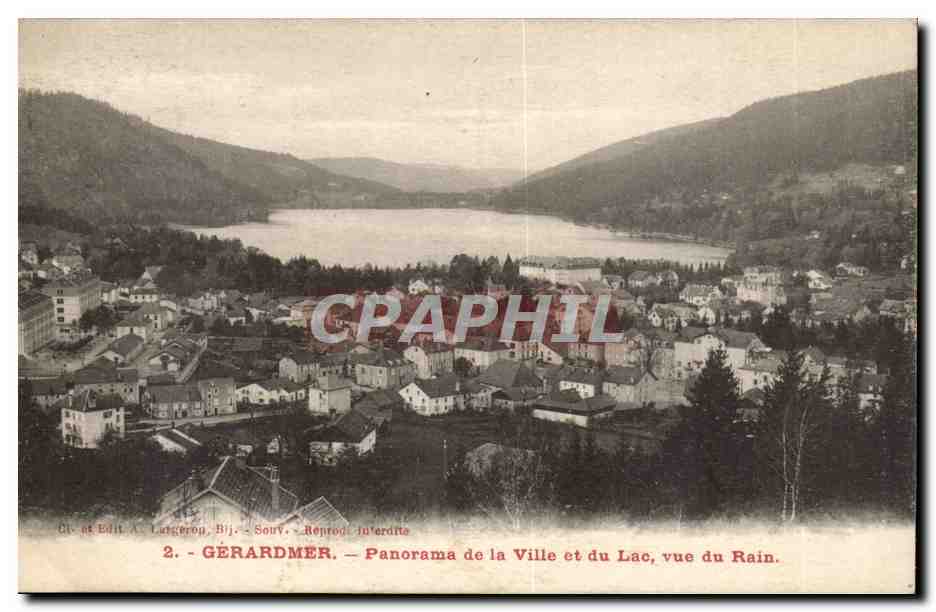 Gérardmer — Panorama der Stadt und des Sees, Blick vom Rain — Éd. und Edit. A. Largeron, Bij.