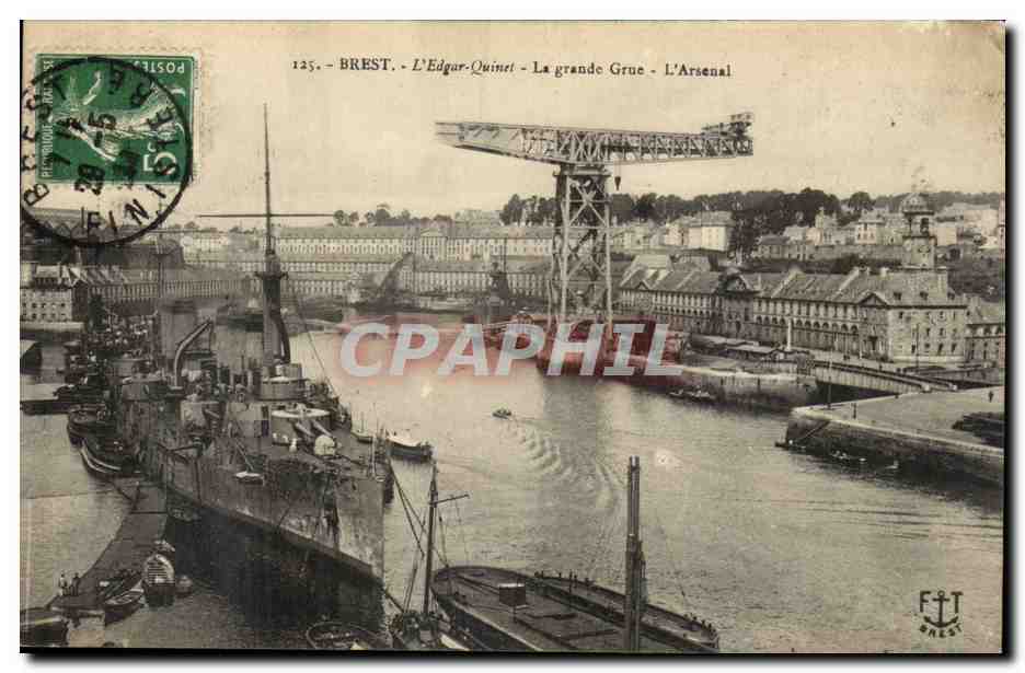 Brest CPA L'Edgar Quinet La grande rue L'arsenal (bataeux)