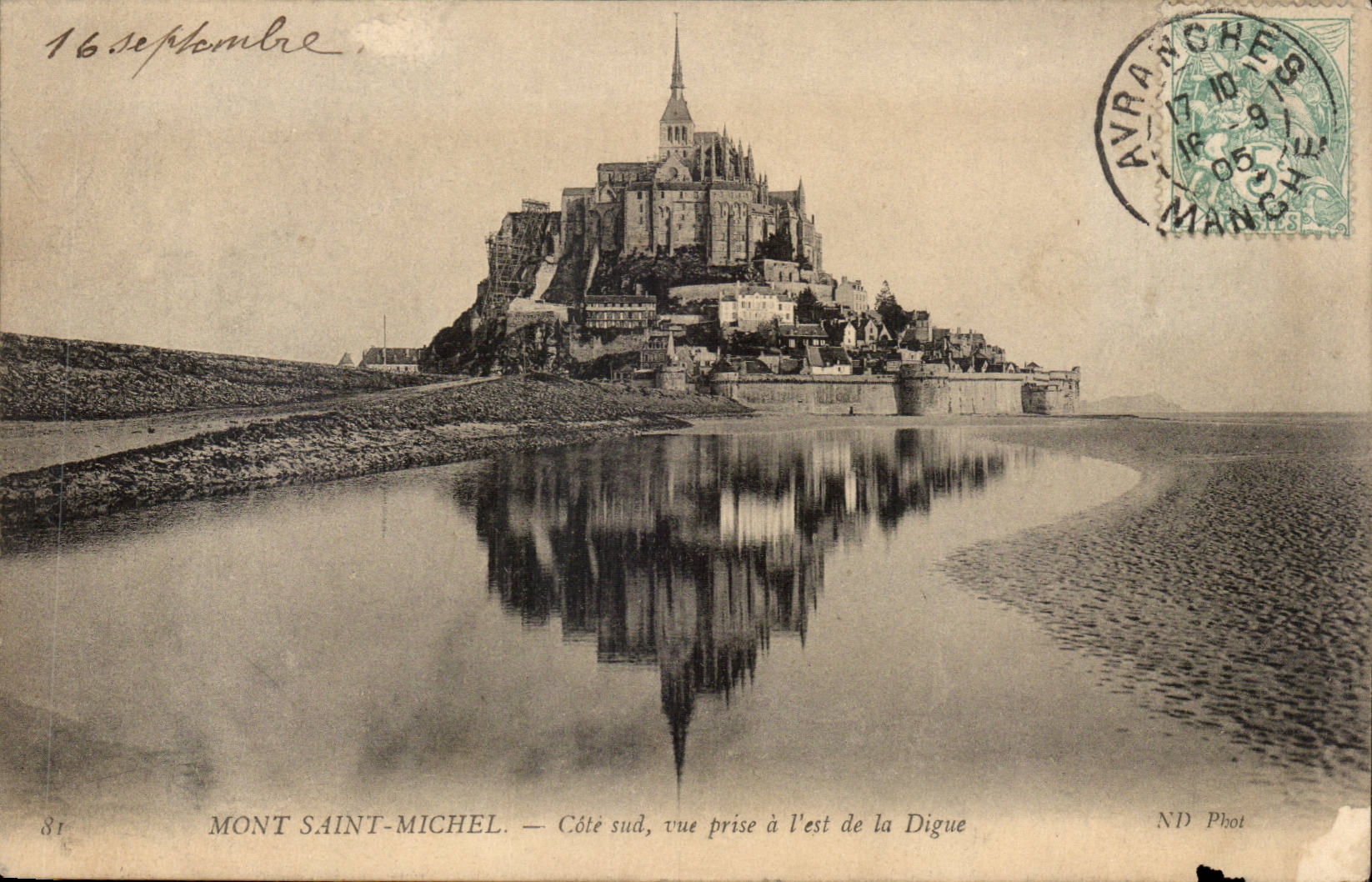 Mont Saint Michel CPA Cote sud vue prise a l'est de la Digue