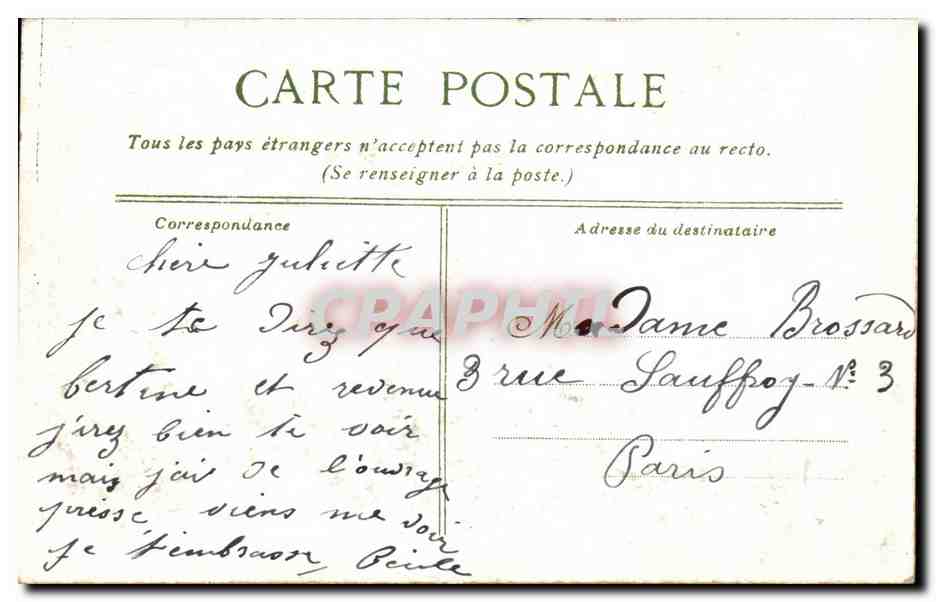 Le Havre CPA Bassin du roi — Rückseite