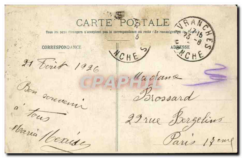 Coiffe normande — Valognes, ville d'aristocrates du XVIIe siècle — Collection P. Banel, n° 334 — Verso