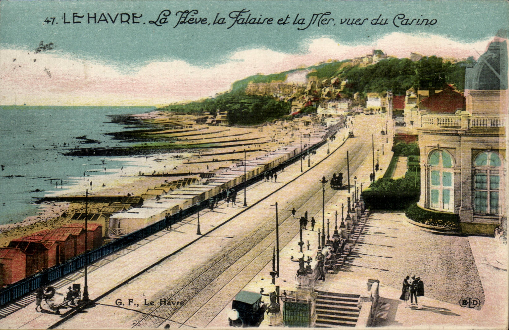 Le Havre CPA La Heve La falaise et la mer vues du casino