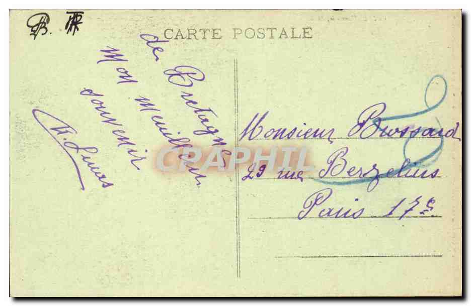 CPA Bretagne Lit clos a etage La paresseuse — Verso