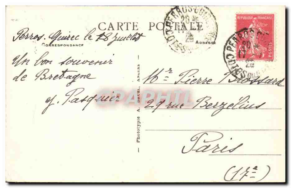 Ploumanach CPA Vallee des Troieros et le port a maree basse — Rückseite