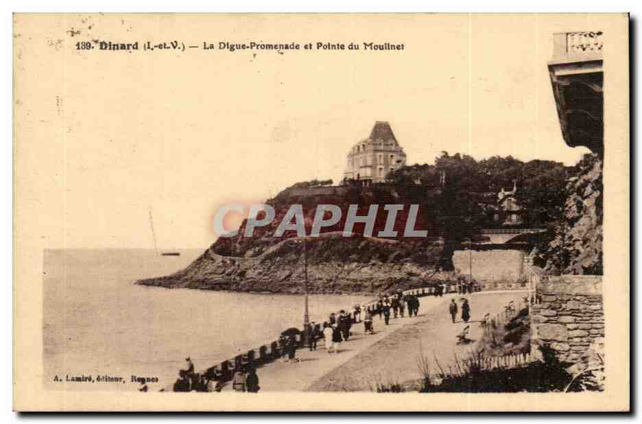 Dinard CPA La Plagejet et la pointe du moulinet Un jour de tempete