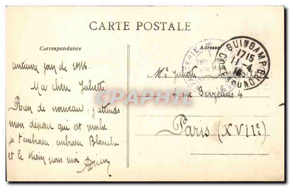 CPA La Bretagne pittoresque Vieille porteuse d'eau de Morlaix (folklore metiers) TOP — Rückseite