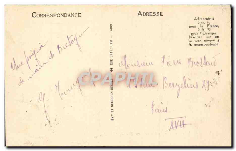 Garlan CPA Le Dourdu au bois de la Roche — Rückseite